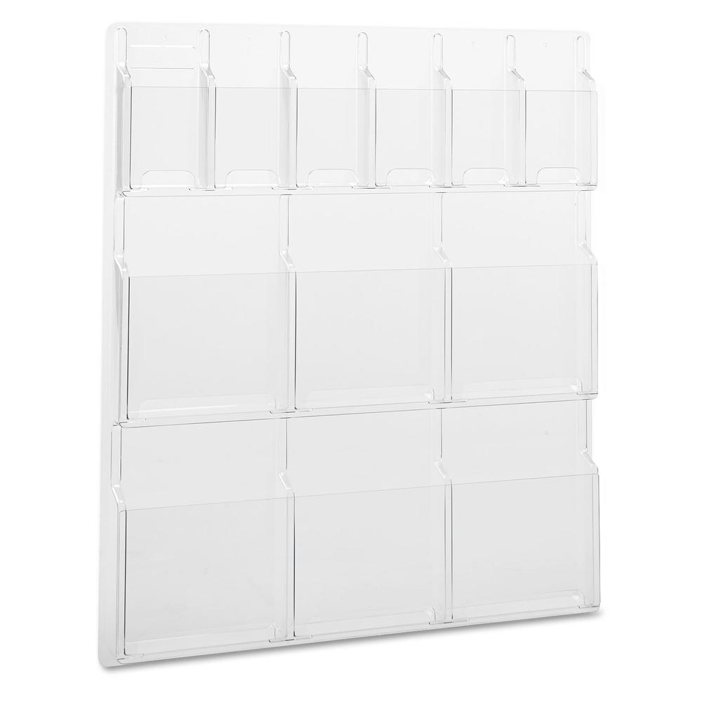 Safco SAF5606CL Reveal Clear Literature Displays, 12 Compartments, 30w x 2d x 34-3/4h, Clear