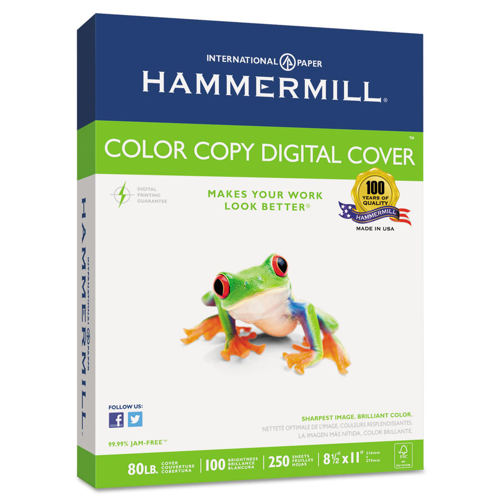 Hammermill HAM120023 Copier Digital Cover Stock, 80 lbs., 8 1/2 x 11, Photo White, 250 Sheets
