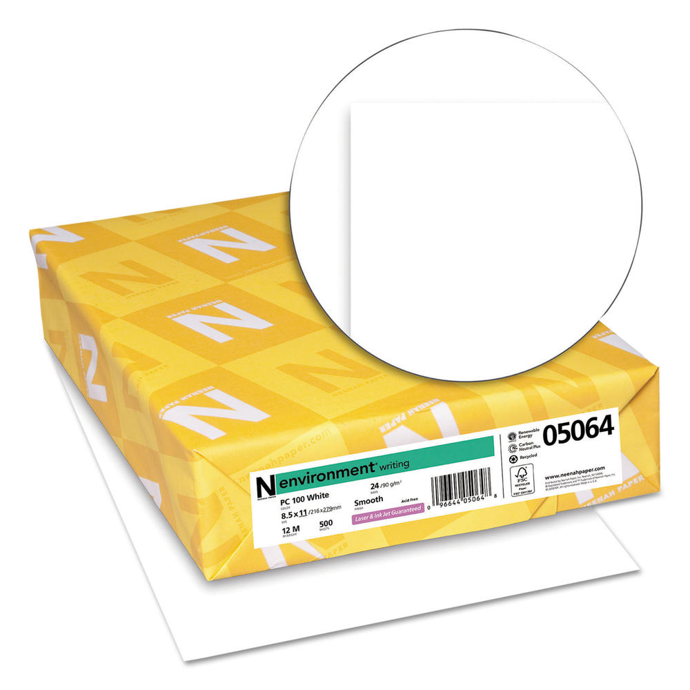 Neenah Paper NEE05064 ENVIRONMENT PCF Recycled Paper, 24lb, 95 Bright, 8 1/2 x 11, 500 Sheets