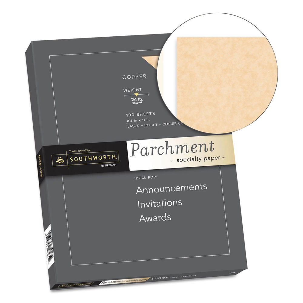 Southworth SOUP894CK336 Parchment Specialty Paper, Copper, 24lb, 8 1/2 x 11, 100 Sheets