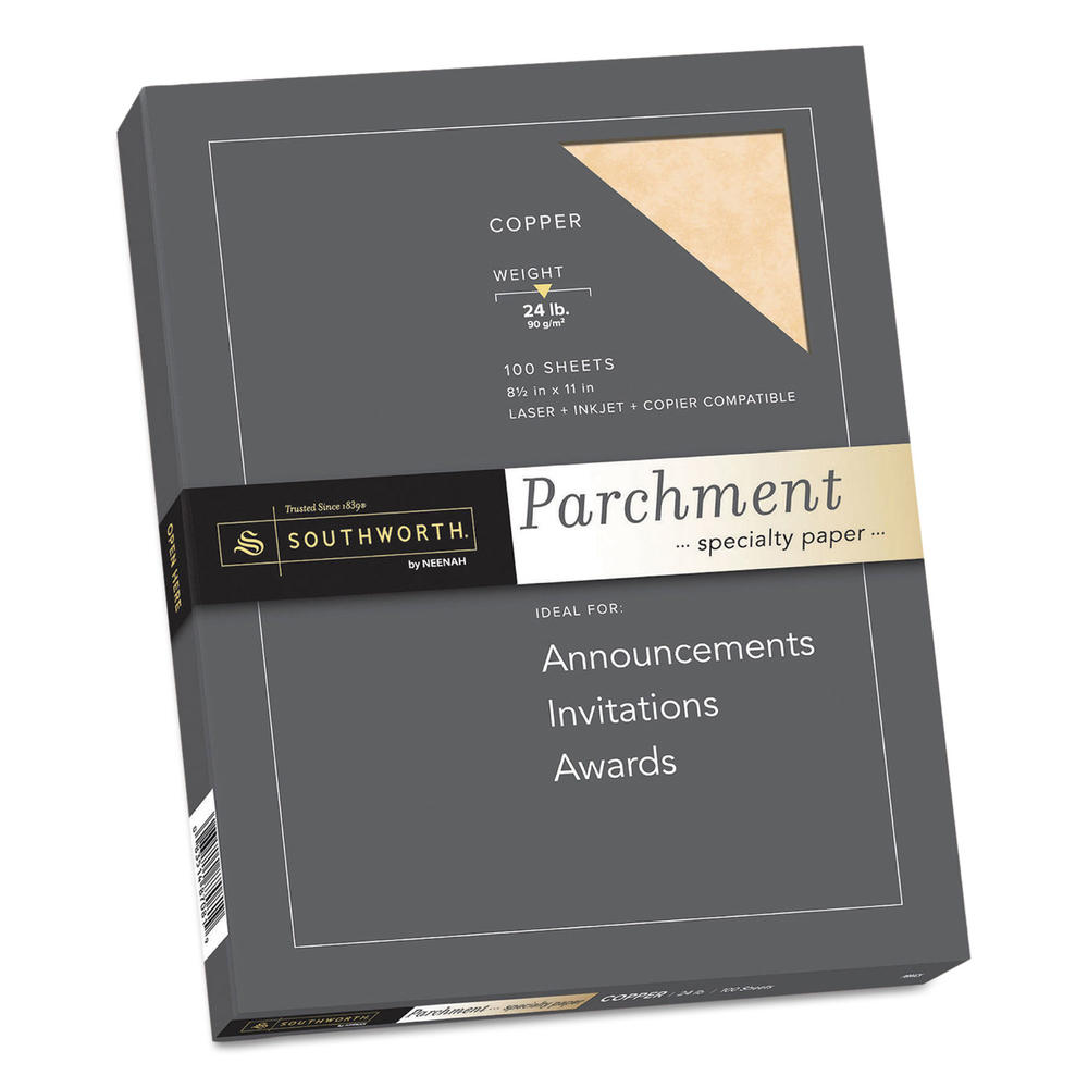 Southworth SOUP894CK336 Parchment Specialty Paper, Copper, 24lb, 8 1/2 x 11, 100 Sheets