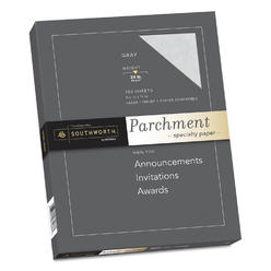 southworth parchment specialty paper, 24 lbs, 8-1/2 x 11, gray, 100/box