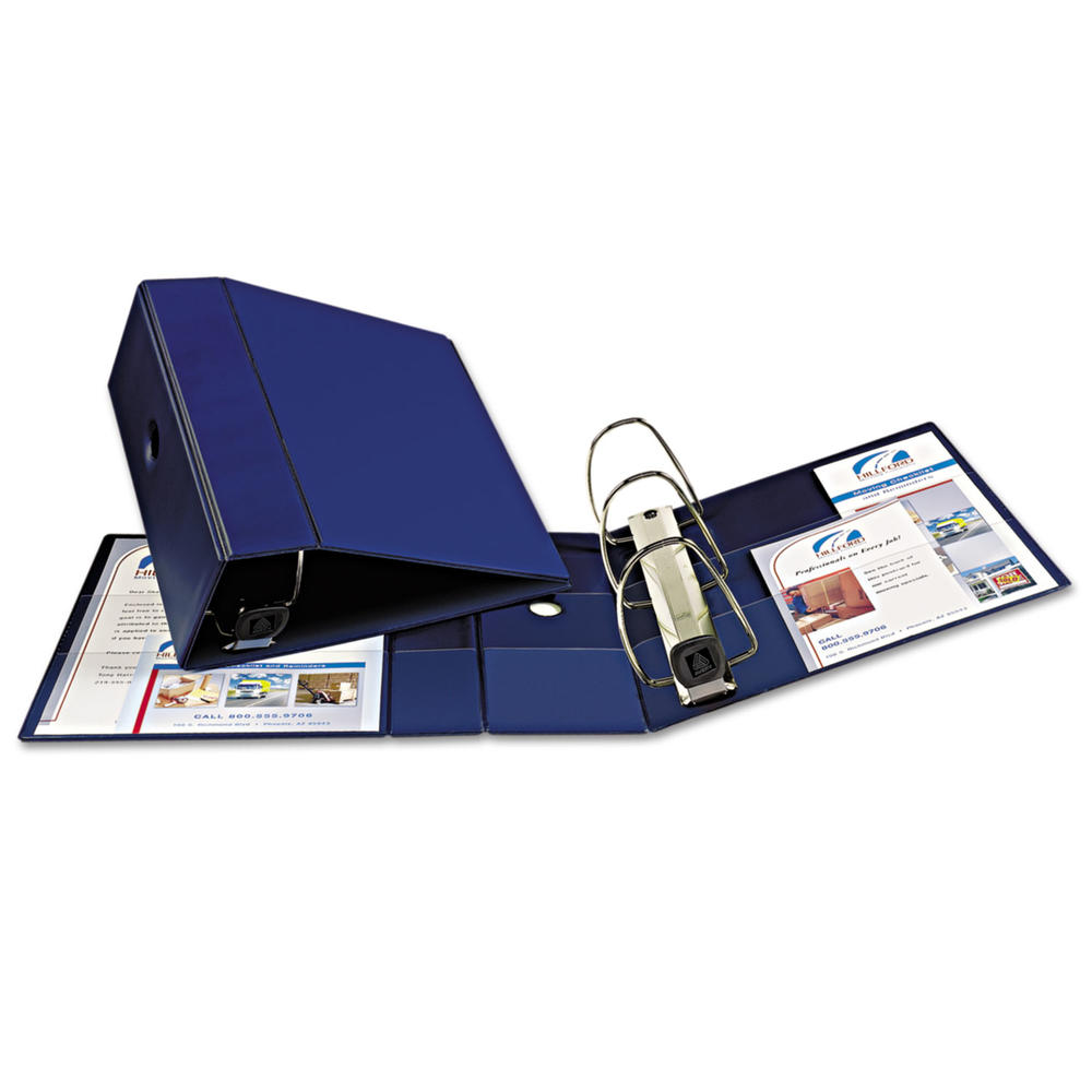 Avery AVE79826  Heavy-Duty Binder with One Touch EZD Rings, 11 x 8 1/2, 5" Capacity, Navy Blue