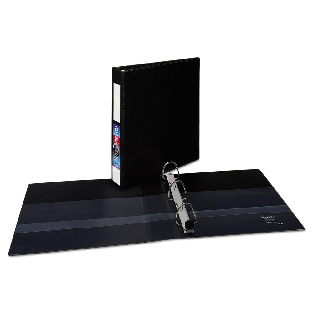 Avery AVE79991 Heavy-Duty Binder with One Touch EZD Rings, 11 x 8 1/2, 1 1/2" Capacity, Black