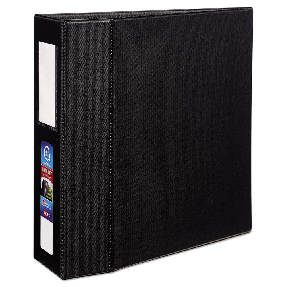 Avery AVE79994 Heavy-Duty Binder with One Touch EZD Rings, 11 x 8 1/2, 4" Capacity, Black