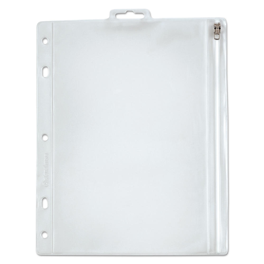 Oxford OXF68504  Zippered Ring Binder Pocket, 10 1/2 x 8, Clear