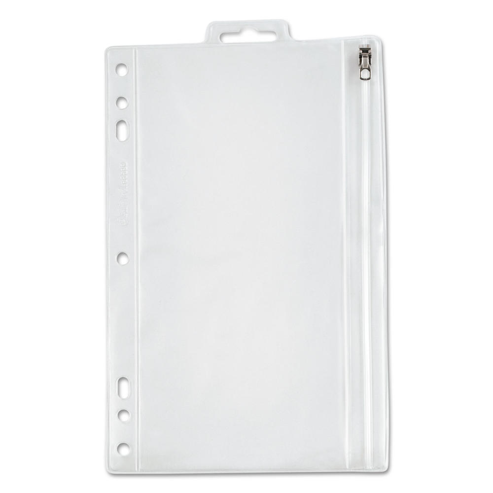 Oxford OXF68599  Zippered Ring Binder Pocket, 9 1/2 x 6, Clear