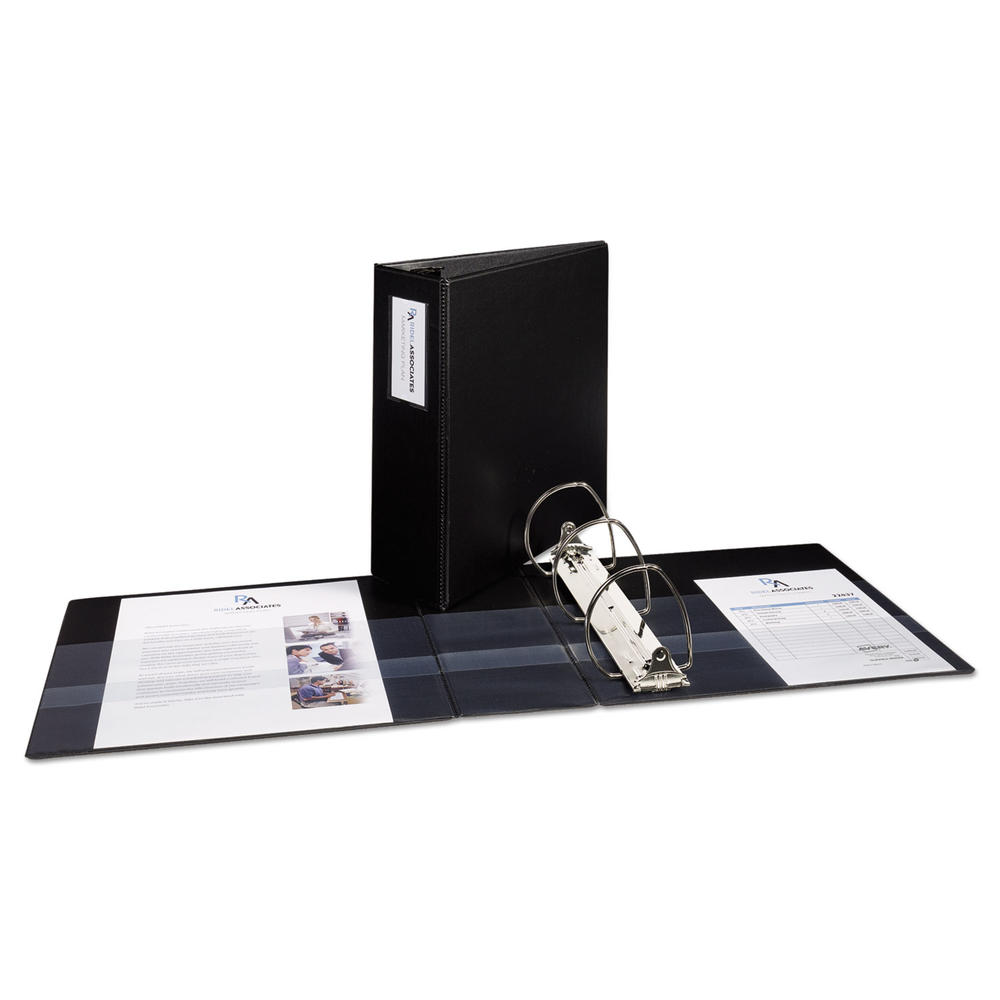 Avery AVE08802 Durable Binder with Two Booster EZD Rings, 11 x 8 1/2, 4", Black