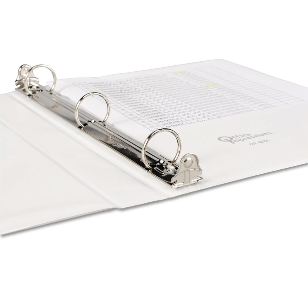Office Impressions OFF82231  Deluxe Round Ring View Binder, 1" Capacity, White