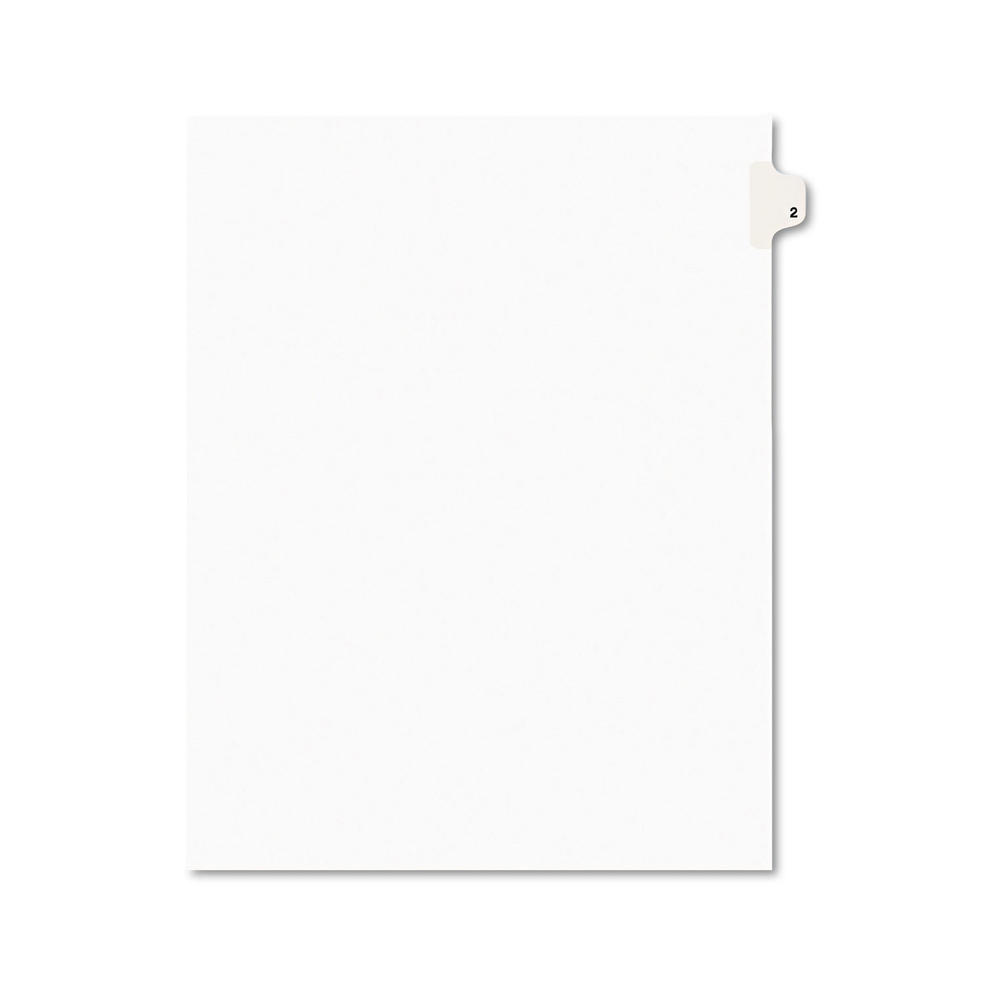 Avery AVE11912 -Style Legal Exhibit Side Tab Divider, Title: 2, Letter, White, 25/Pack