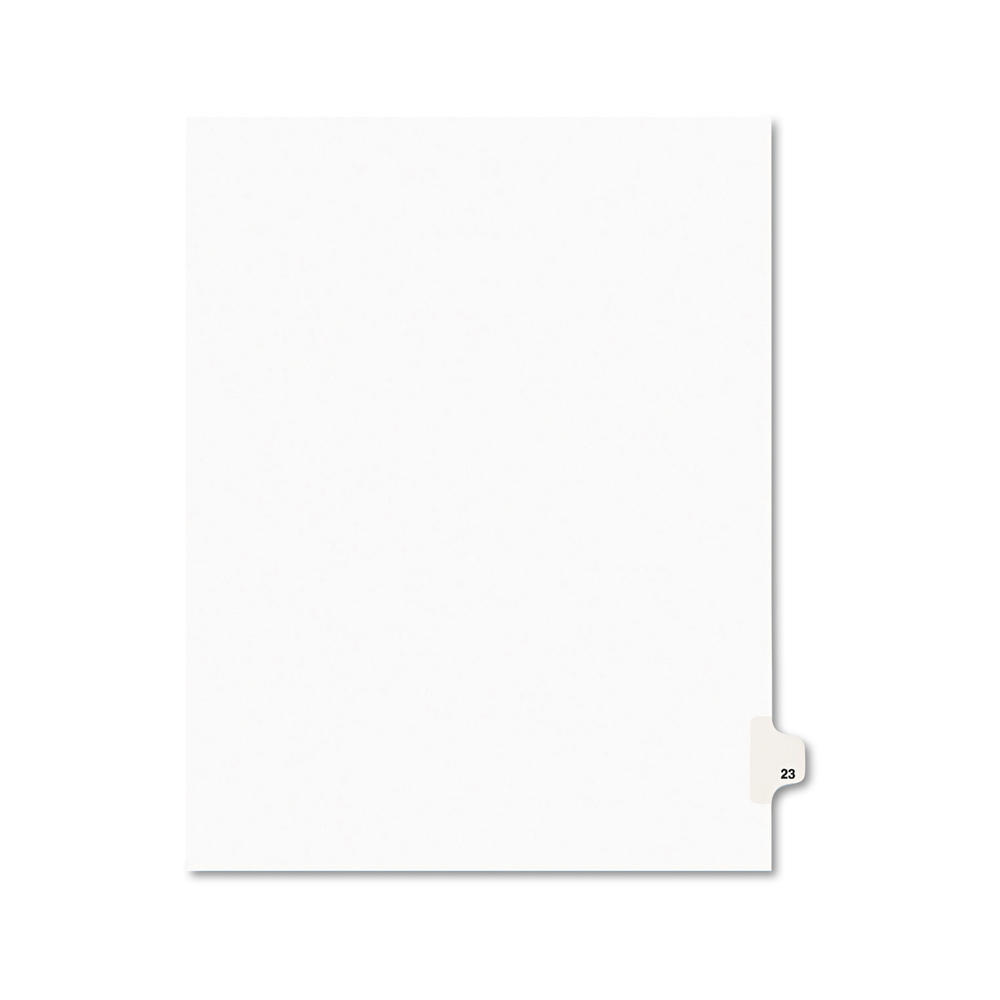 Avery AVE01023 -Style Legal Exhibit Side Tab Divider, Title: 23, Letter, White, 25/Pack