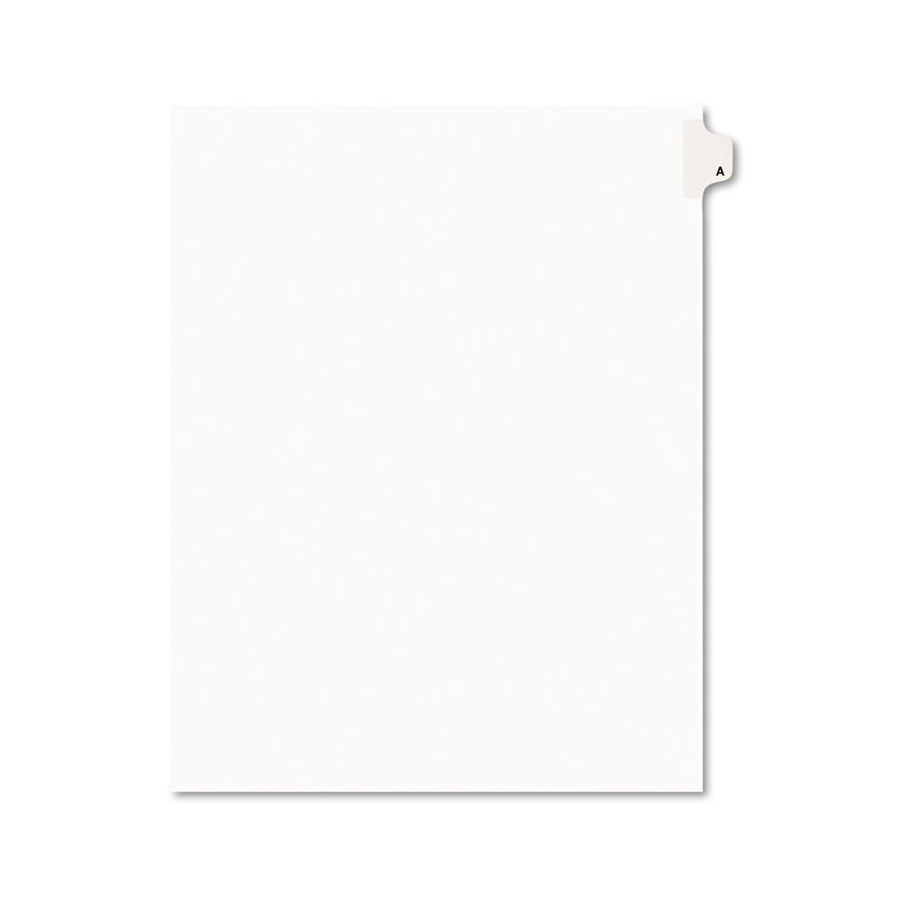 Avery AVE01401 -Style Legal Exhibit Side Tab Dividers, 1-Tab, Title A, Ltr, White, 25/PK