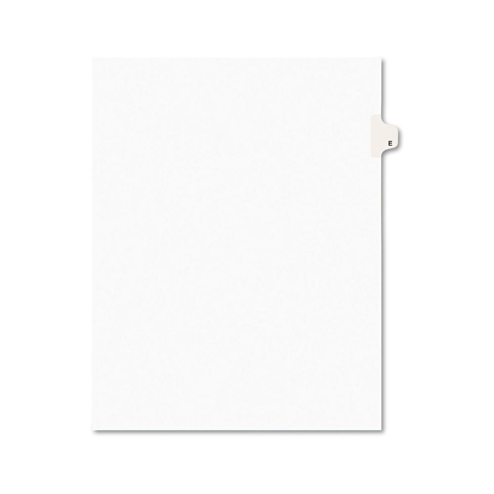 Avery AVE01405 -Style Legal Exhibit Side Tab Dividers, 1-Tab, Title E, Ltr, White, 25/PK