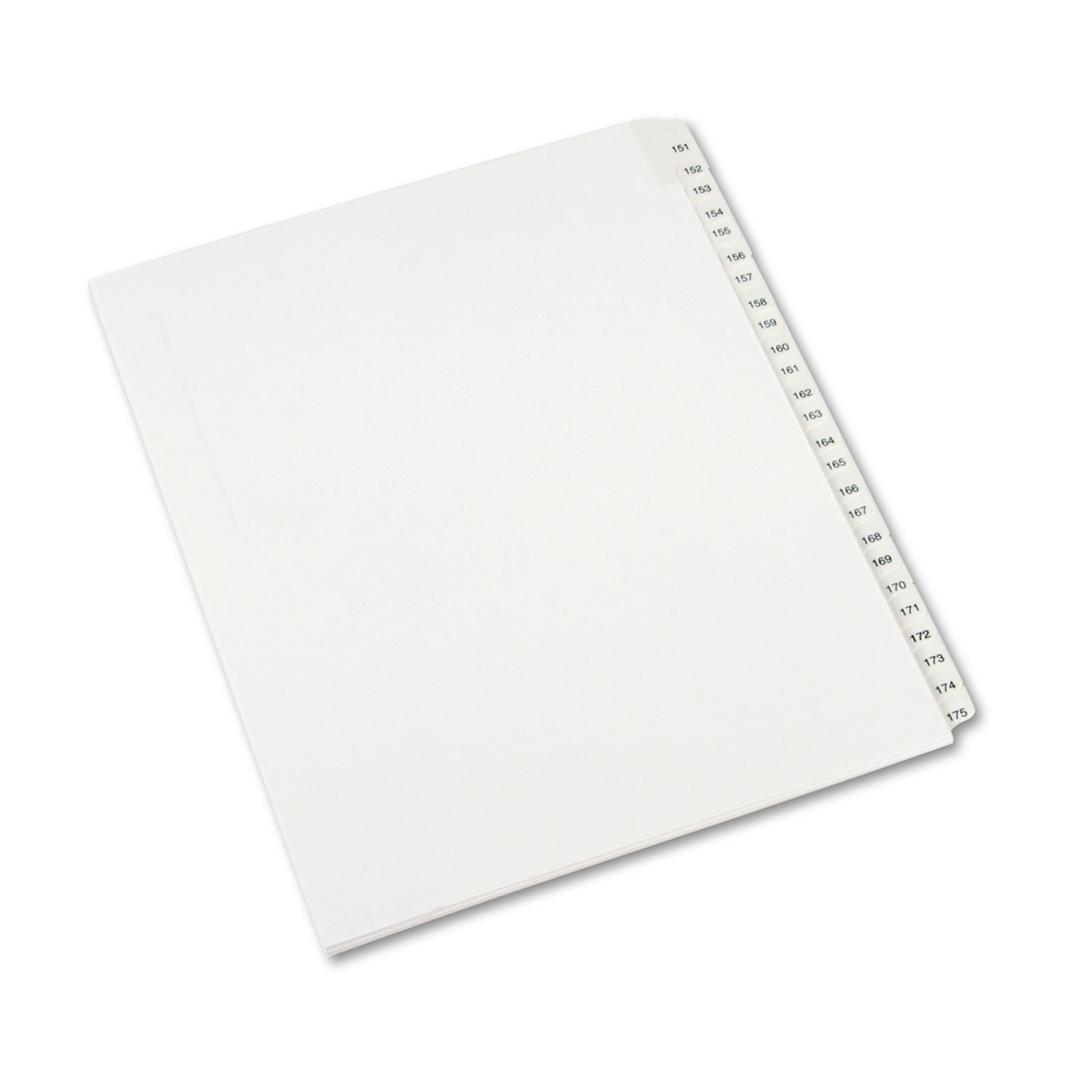 Avery AVE82189 Allstate-Style Legal Exhibit Side Tab Dividers, 25-Tab,151-175, Letter, White