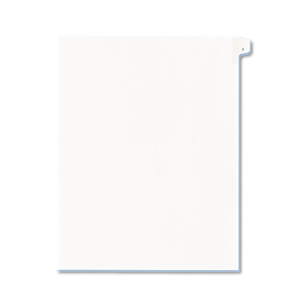 Avery AVE82199 Allstate-Style Legal Exhibit Side Tab Divider, Title: 1, Letter, White, 25/Pack