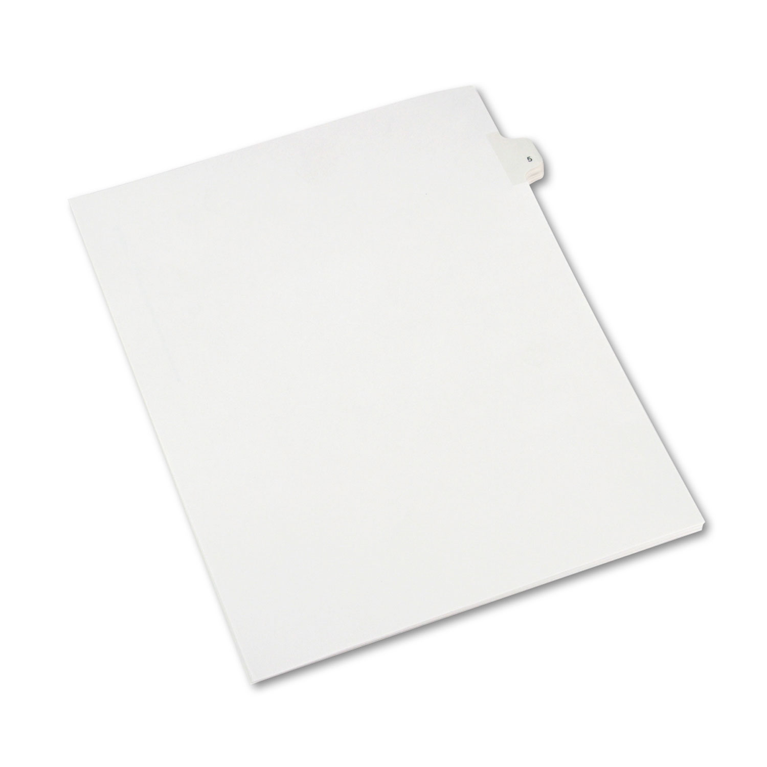 Avery AVE82203 Allstate-Style Legal Exhibit Side Tab Divider, Title: 5, Letter, White, 25/Pack