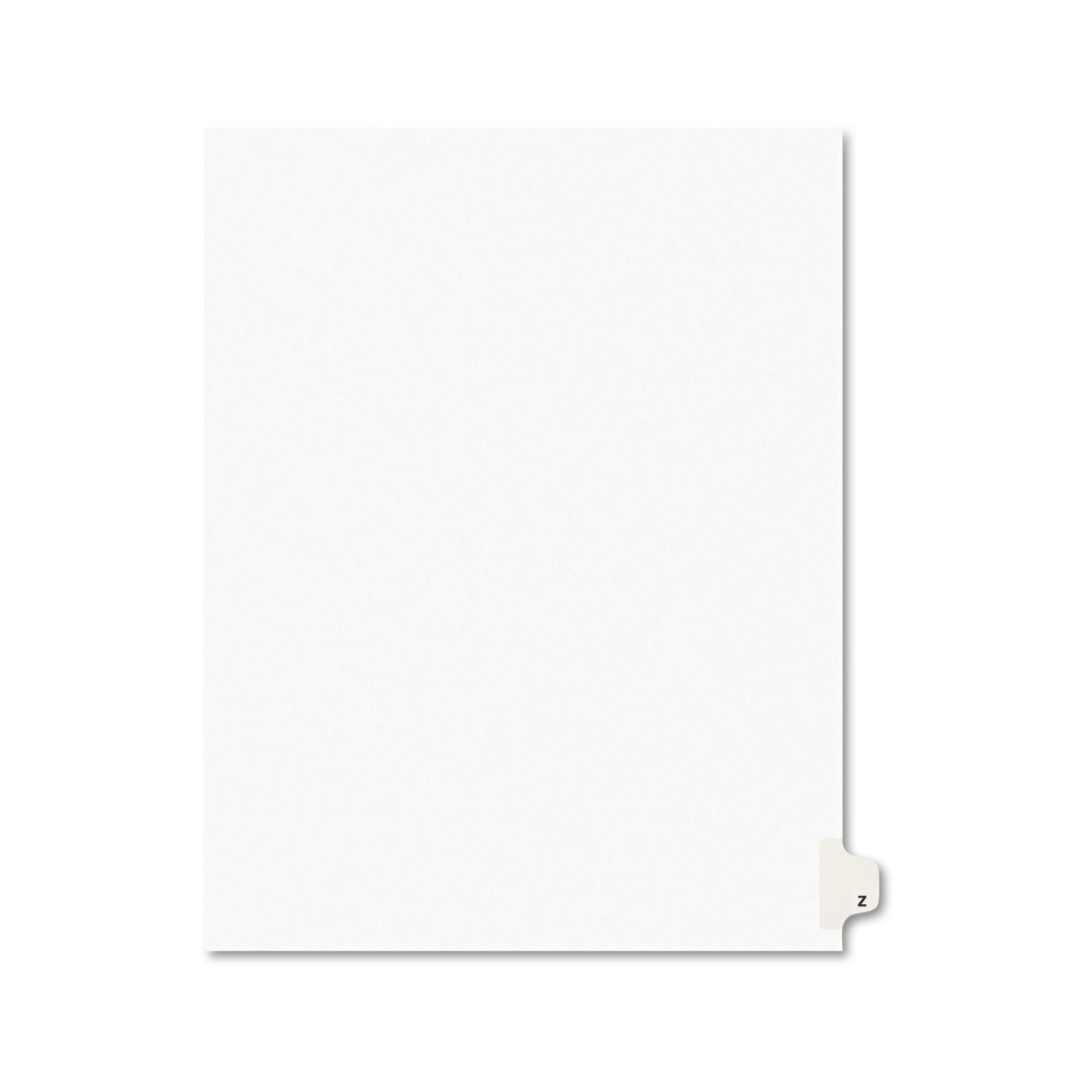 Avery AVE01426 -Style Legal Exhibit Side Tab Dividers, 1-Tab, Title Z, Ltr, White, 25/PK