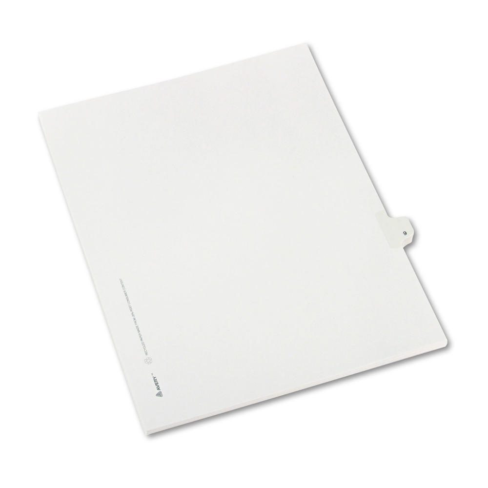Avery AVE82207 Allstate-Style Legal Exhibit Side Tab Divider, Title: 9, Letter, White, 25/Pack