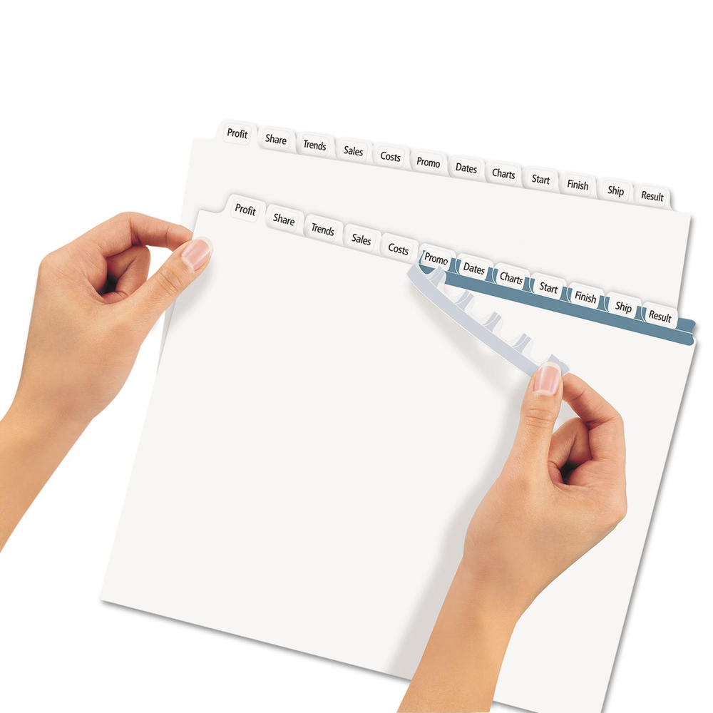 Avery AVE11428 Index Maker Print & Apply Clear Label Dividers w/White Tabs, 12-Tab, Letter