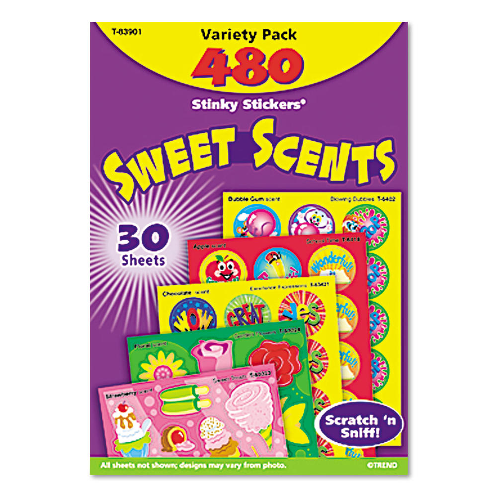 TEPT83901 TREND Stinky Stickers Variety Pack, Sweet Scents, 480/Pack