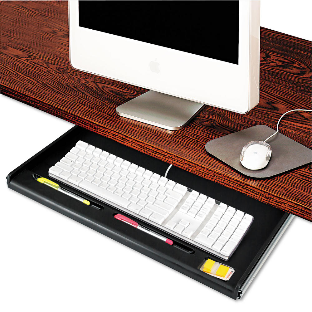 Innovera IVR53010 Standard Underdesk Keyboard Drawer, 21 3/8"w x 12 7/8"d, Black
