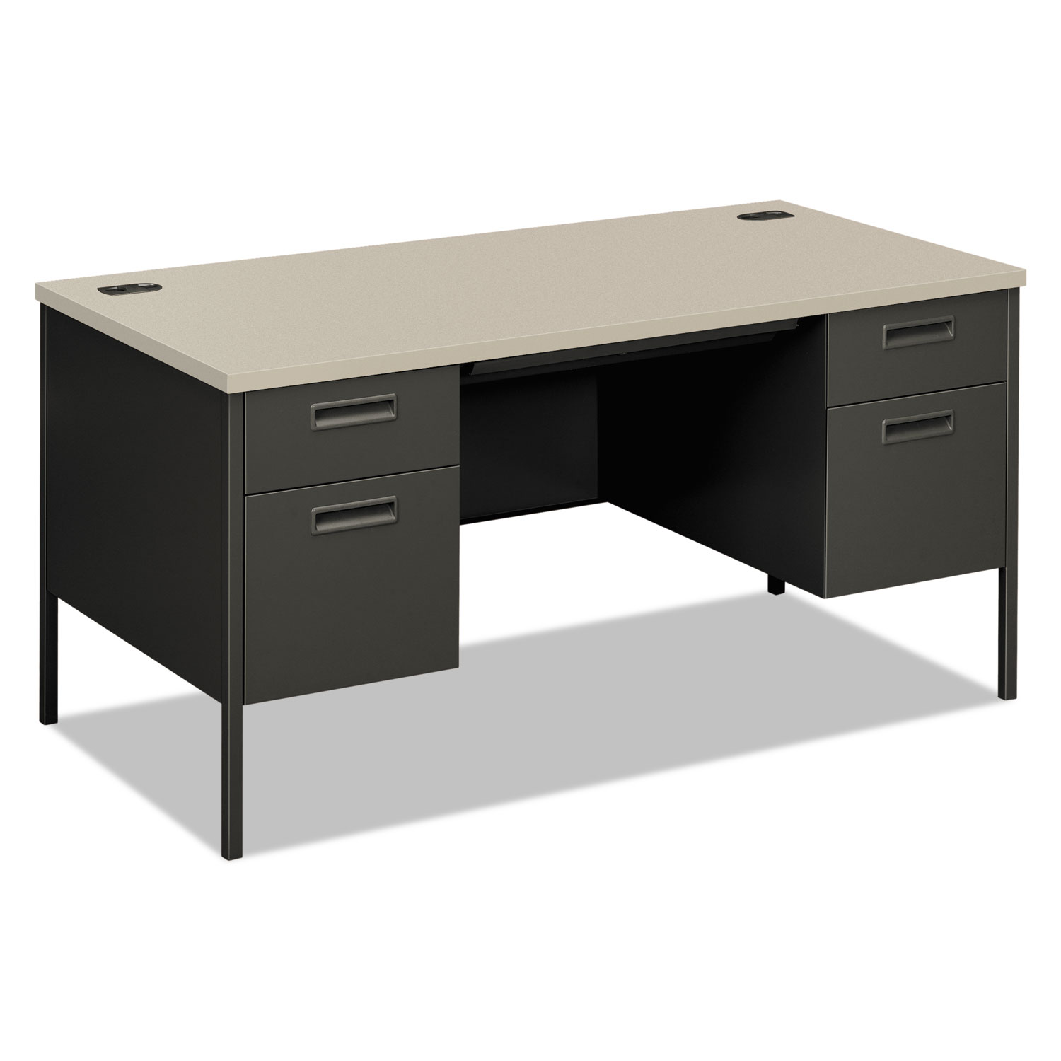 HON HONP3262G2S  Metro Classic Double Pedestal Desk, 60w x 30d x 29 1/2h, Gray Patterned/Charcoal