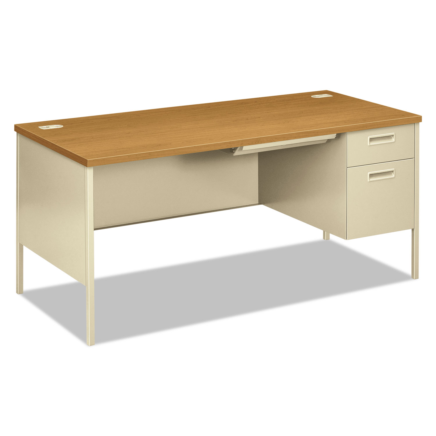 HON HONP3265RCL Metro Classic Right Pedestal Desk, 66w x 30d, Harvest/Putty