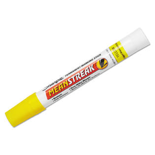 Mean Streak Permenant Marking Stick, White, Bullet Tip, 12 Count