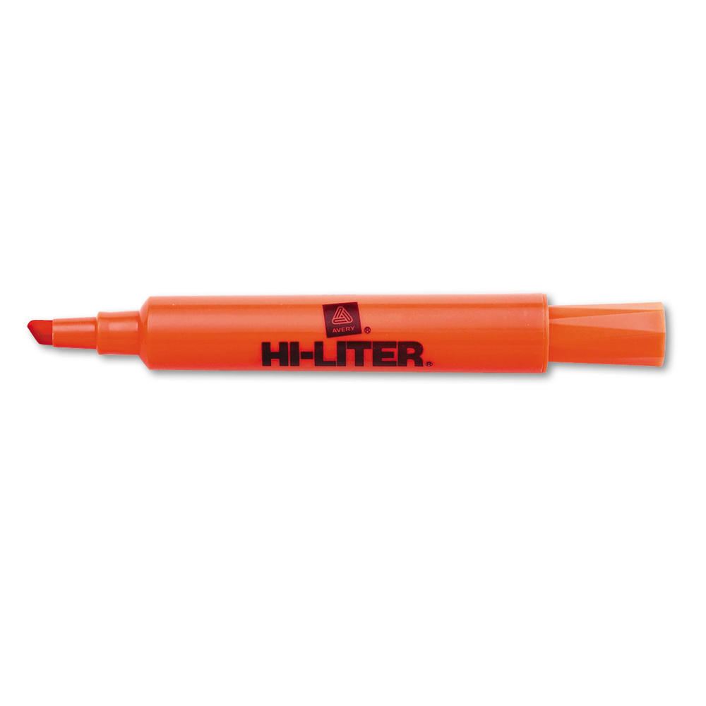 HI-LITER AVE24050 Avery  Desk-Style Highlighter, Chisel Tip, Fluorescent Orange Ink, Dozen