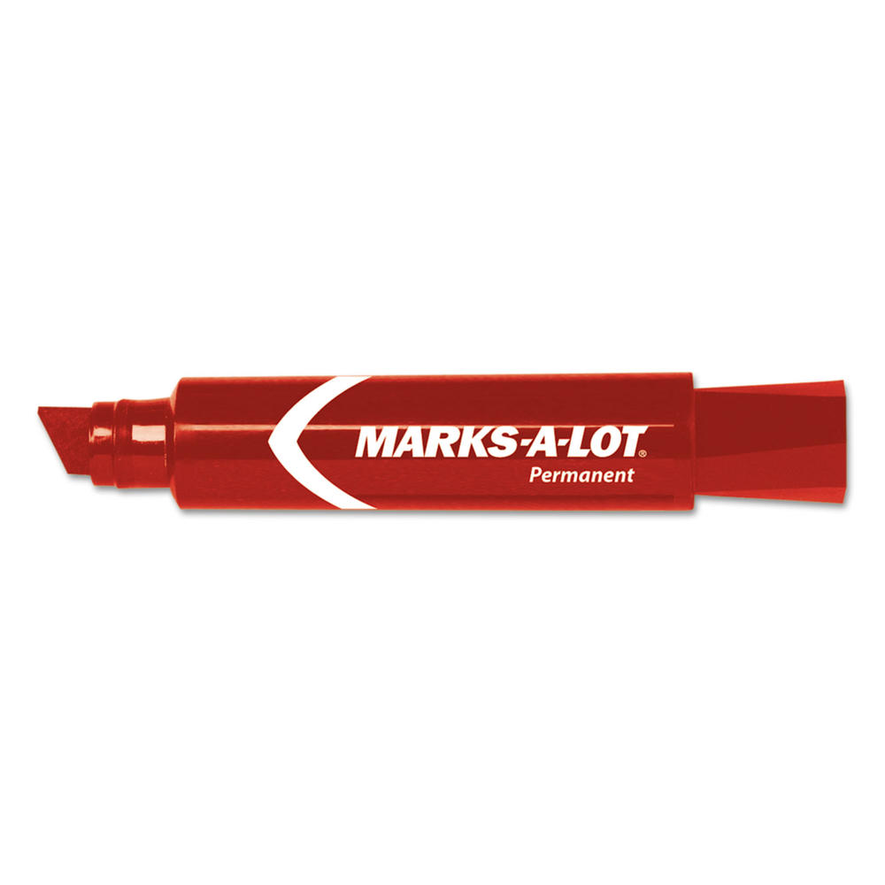 Marks-A-Lot AVE24147 Avery  Jumbo Desk-Style Permanent Marker, Chisel Tip, Red