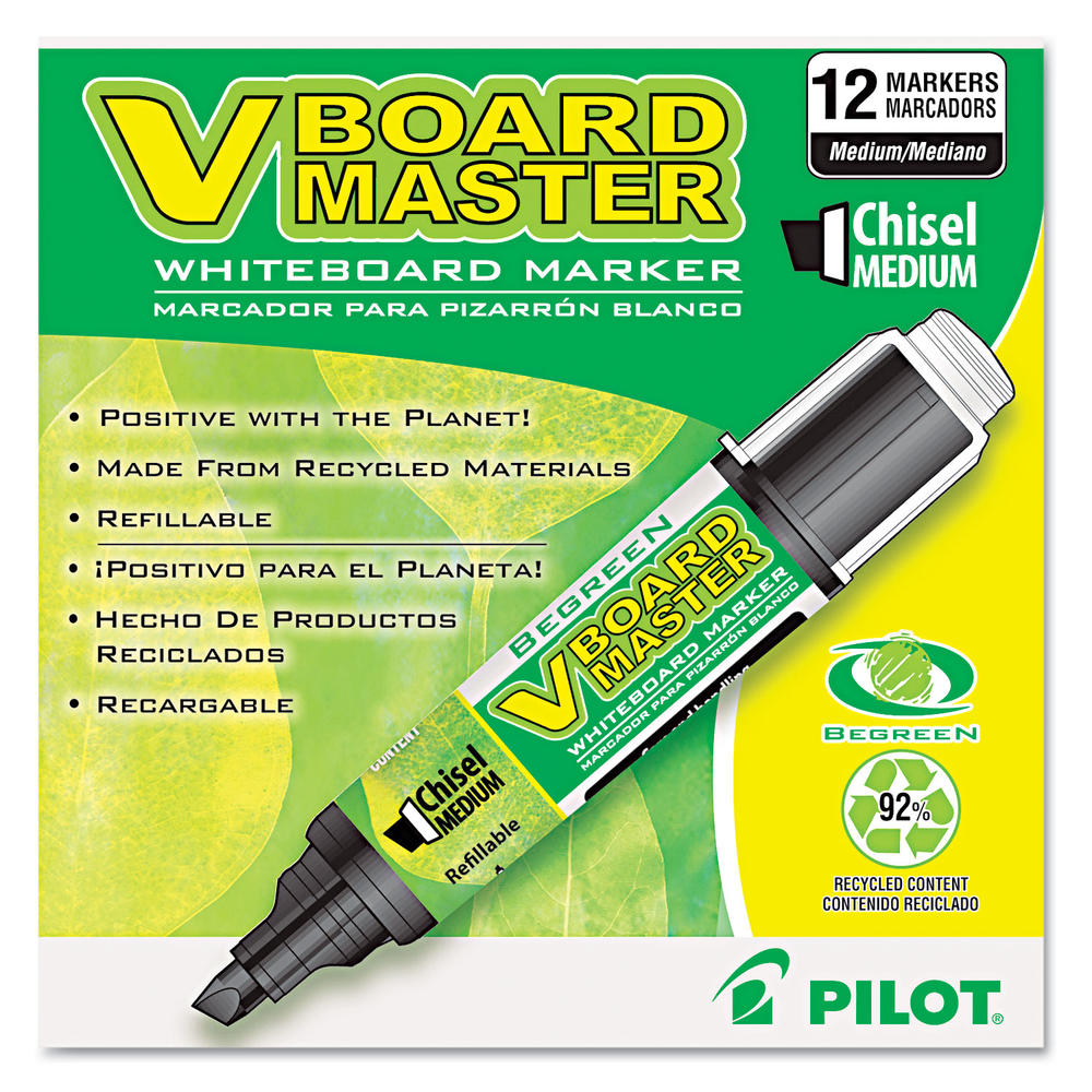 Pilot Automotive PIL43914 Pilot BeGreen Dry Erase Marker, Black Ink, Chisel