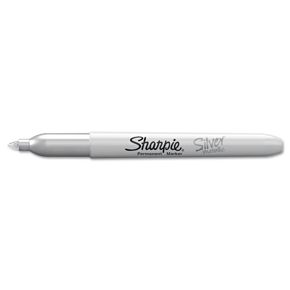 Sharpie SAN39100 Metallic Permanent Marker, Metallic Silver, Dozen