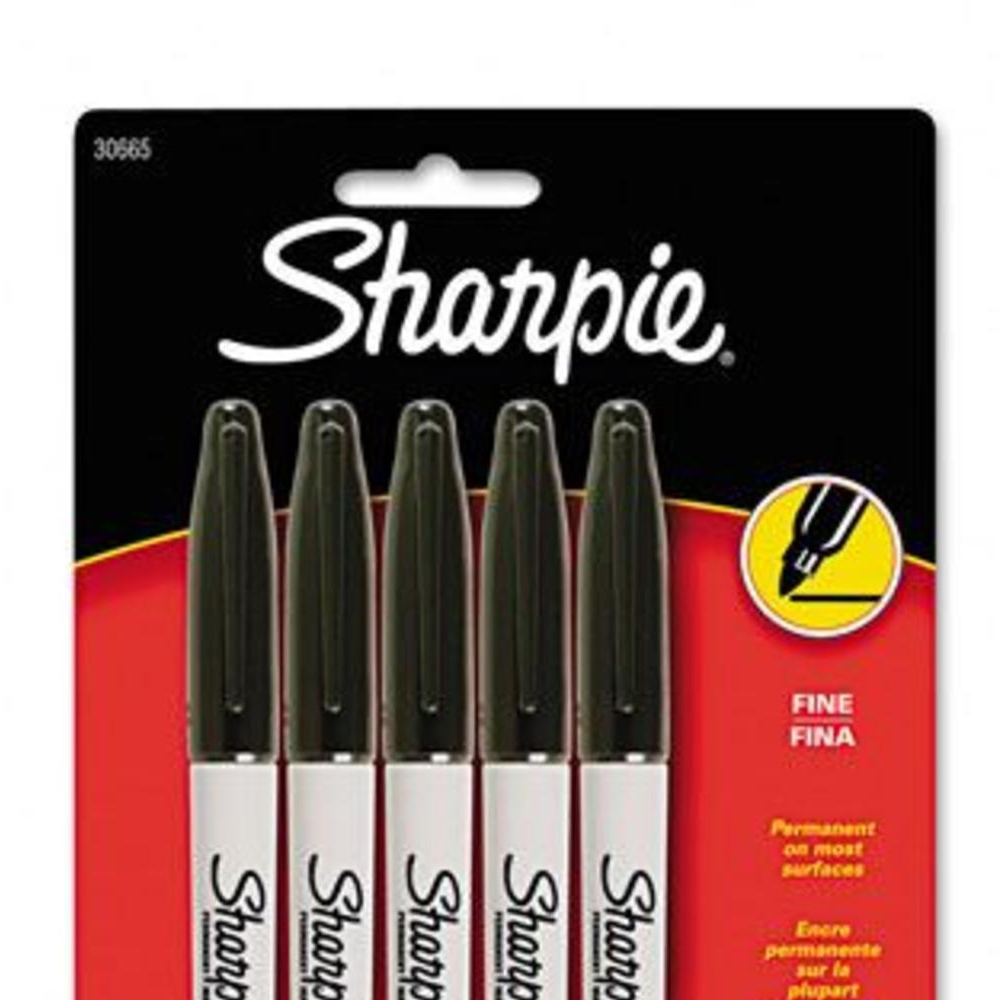 Sharpie SAN30665PP Fine Point Permanent Marker  Black  5/Pack