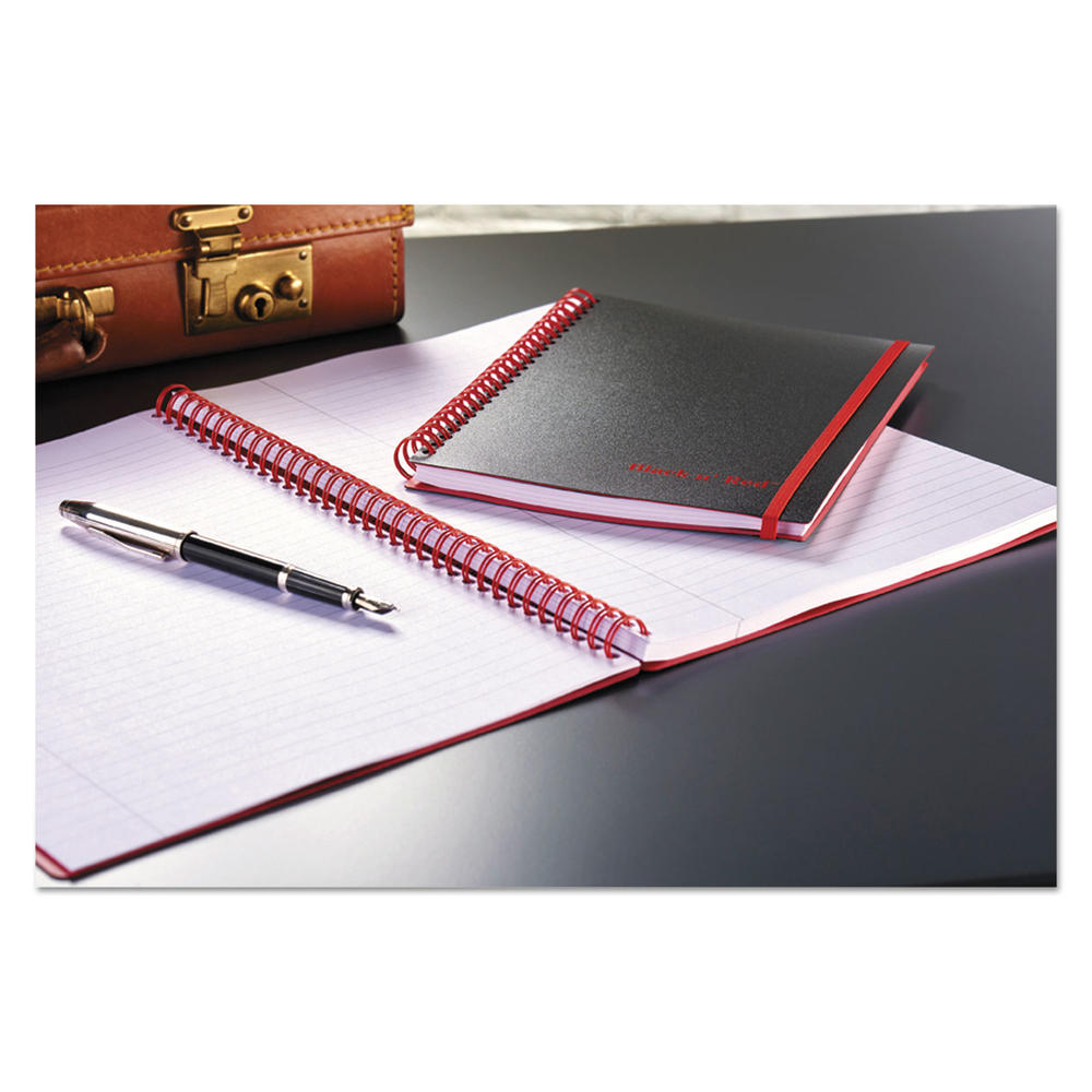 Black n' Red JDKC67009 Twin Wire Poly Cover Notebook, Legal Rule, 8 1/4 x 5 5/8, White, 70 Sheets