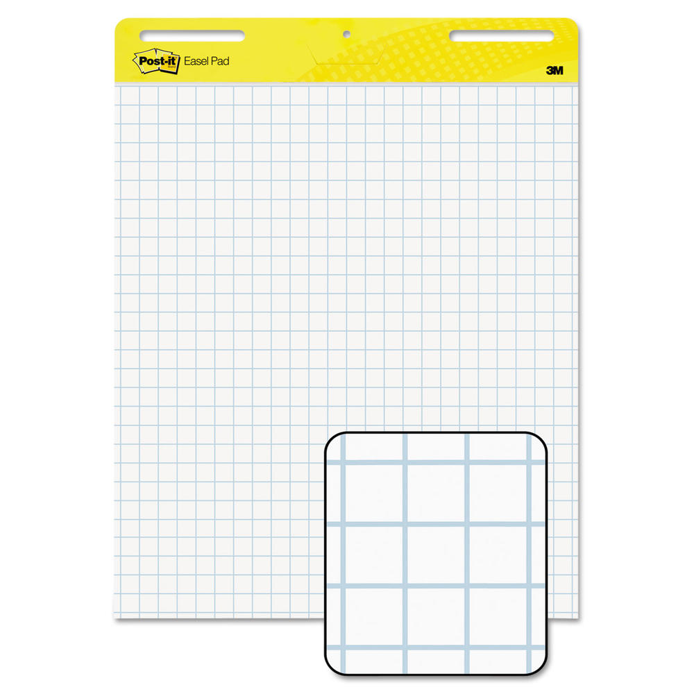 Post-it Easel Pads MMM560 Self Stick Easel Pads, Quadrille, 25 x 30, White, 2 30 Sheet Pads/Carton