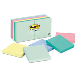 Post-it Sticky note 005049 Original Notepad Standard Pack- 3 x 3 In. - Assorted Pastel Colors- 100 Sheets Per Pad- Pack Of 12