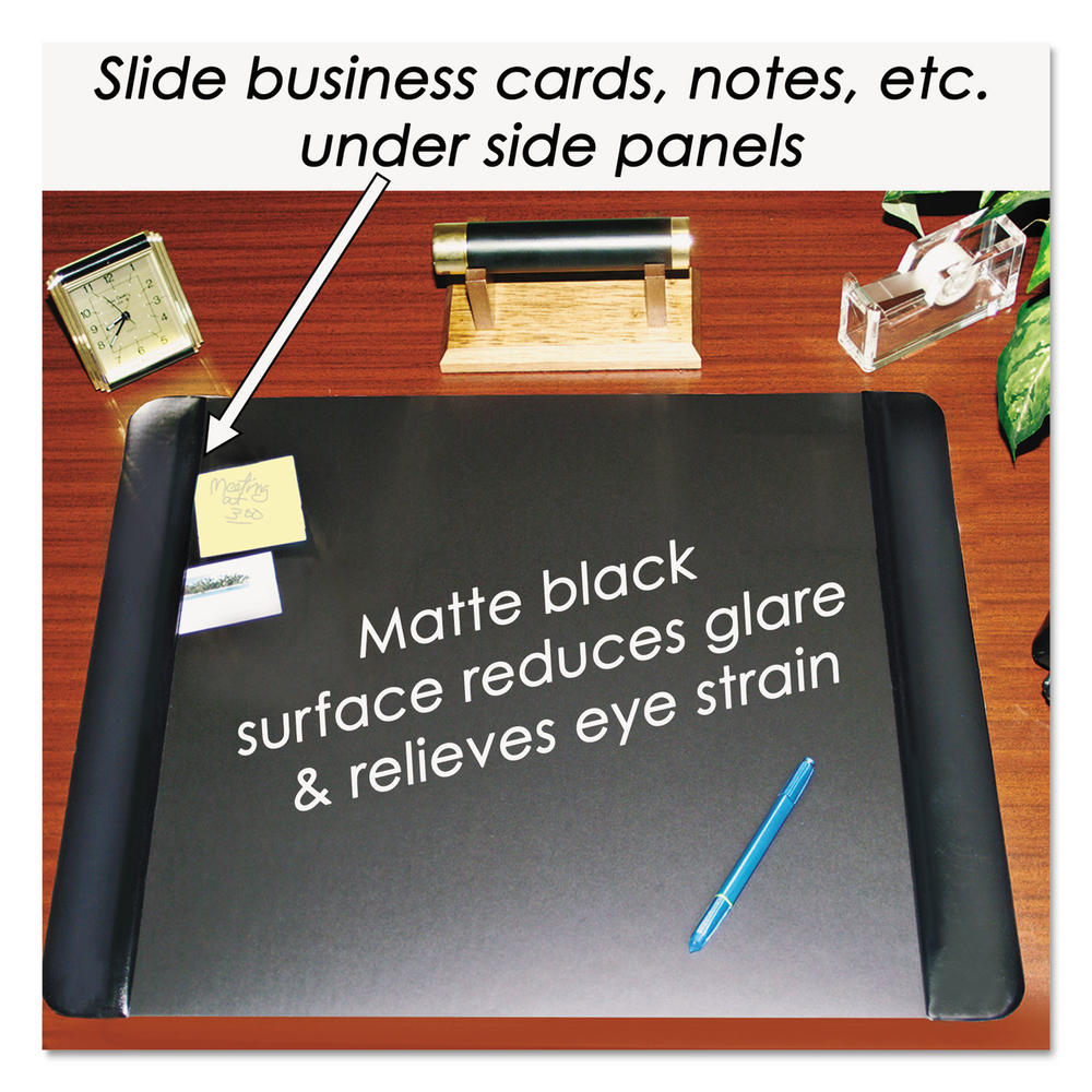 Artistic Office Products AOP413841 Artistic Executive Desk Pad with Leather-Like Side Panels, 24 x 19, Black
