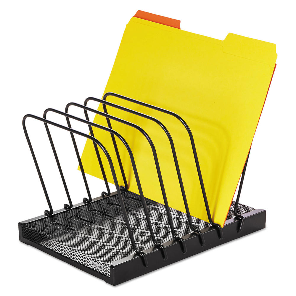 Rolodex ROL1742323 Mesh Flip File Folder Sorter, Five Sections, Black ...