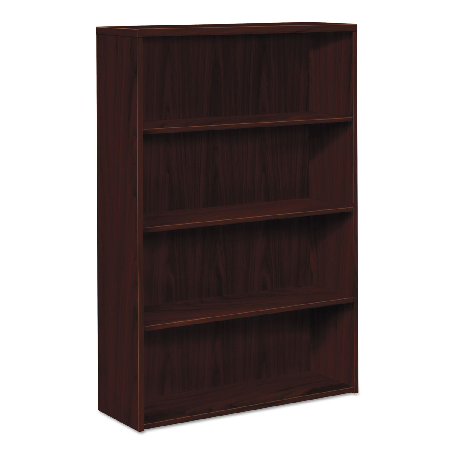 HON 10500 Series Laminate Bookcase, Four-Shelf, 36w x 13-1/8d x 57-1/8h, Mahogany
