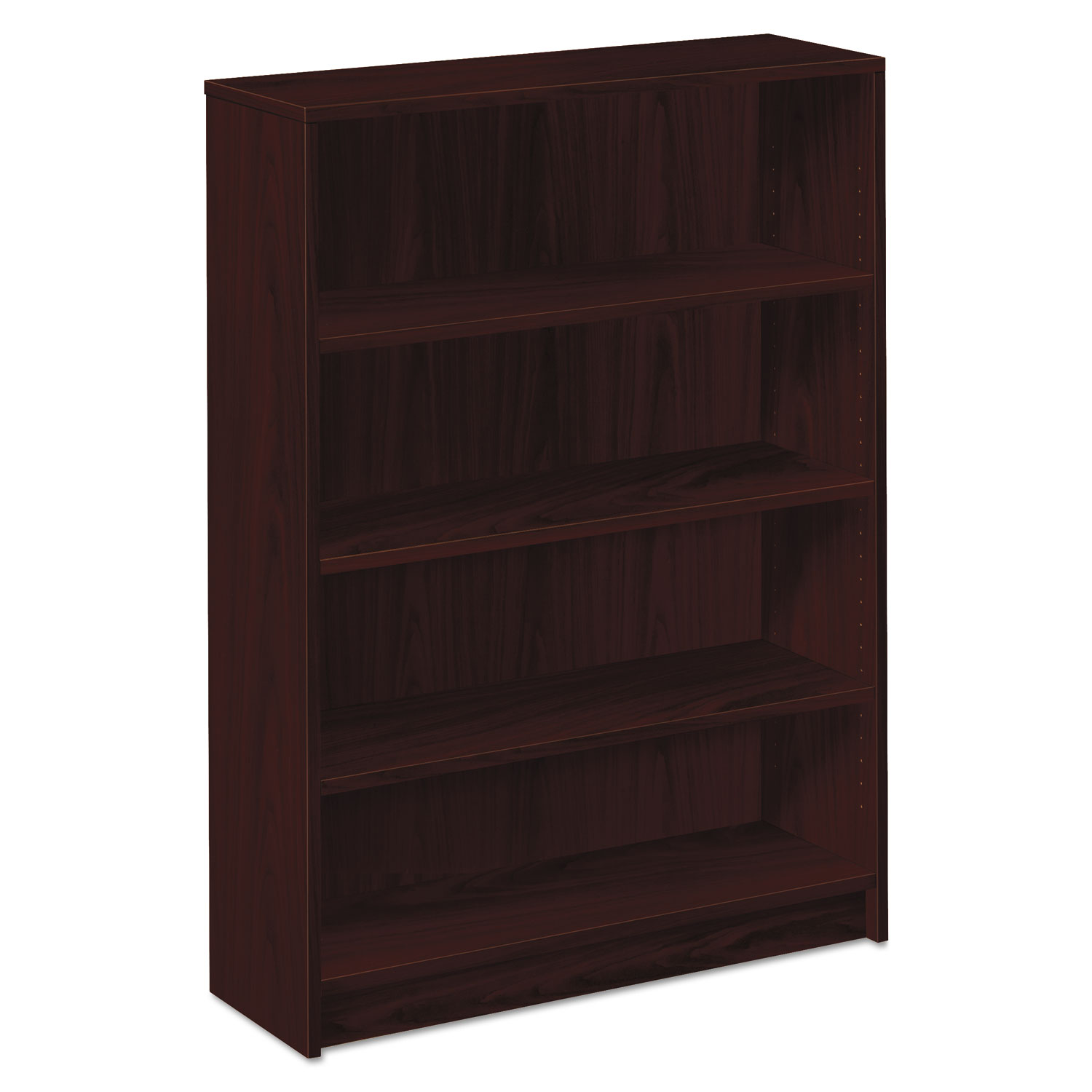 HON 1870 Series Bookcase, Four Shelf, 36w x 11 1/2d x 48 3/4h, Mahogany