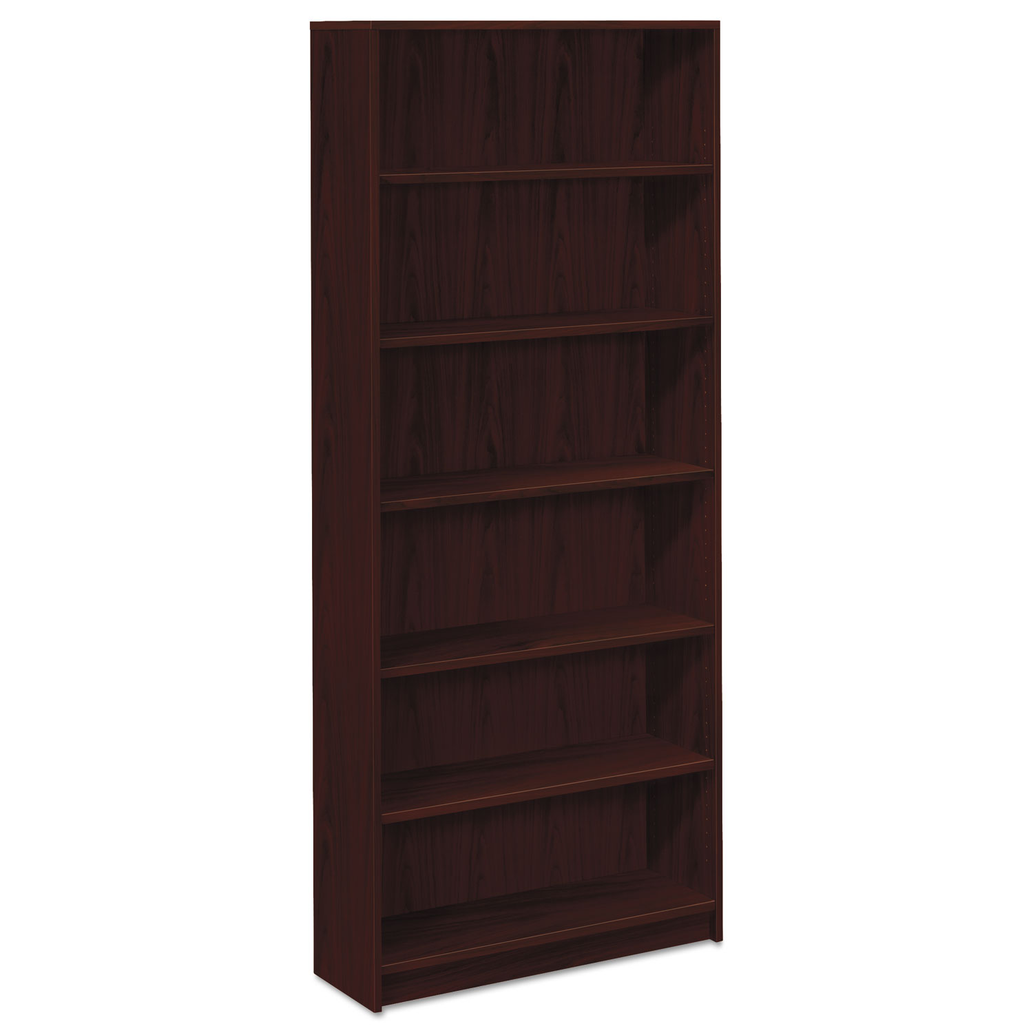 HON 1870 Series Bookcase, Six Shelf, 36w x 11 1/2d x 84h, Mahogany