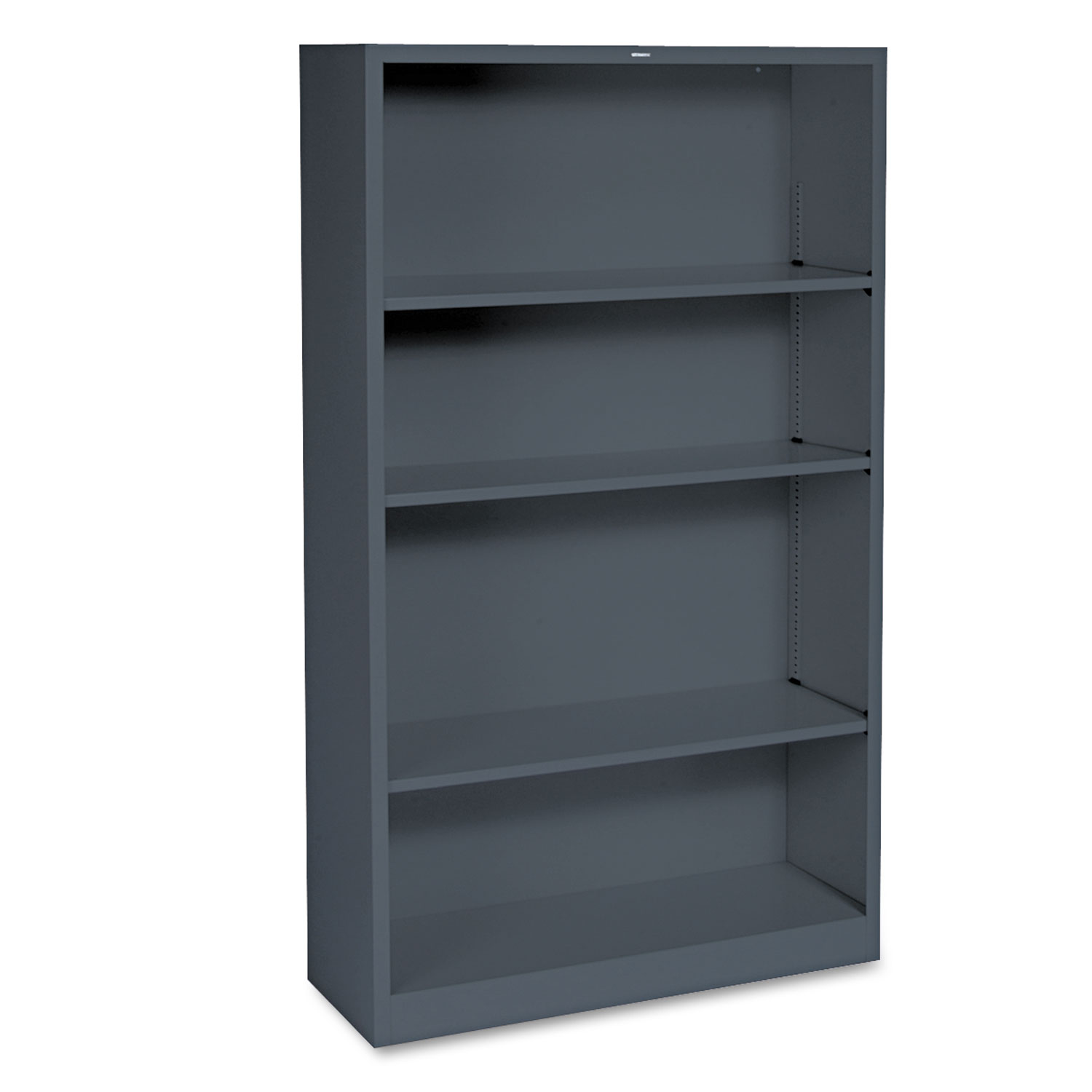 HON Metal Bookcase, Four-Shelf, 34-1/2w x 12-5/8d x 59h, Charcoal
