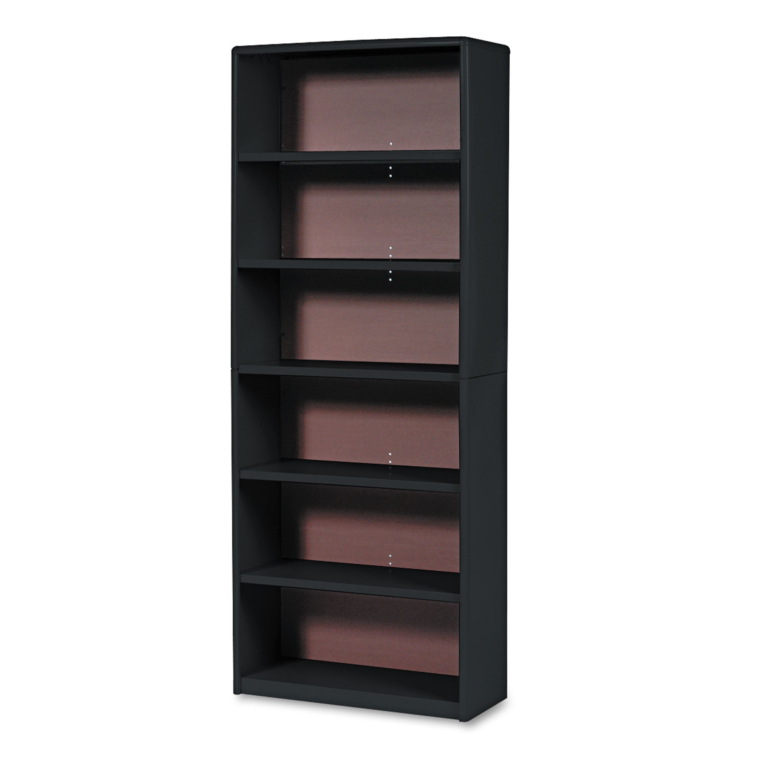 Safco Value Mate Series Metal Bookcase, Six-Shelf, 31-3/4w x 13-1/2d x 80h, Black