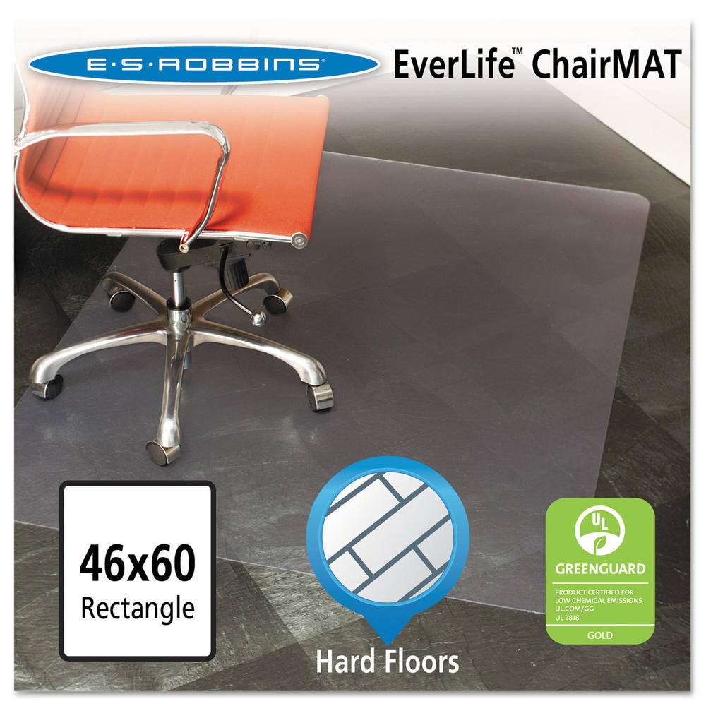 E.S. Robbins 46x60 Rectangle Chair Mat, Multi-Task Series for Hard Floors, Heavier Use