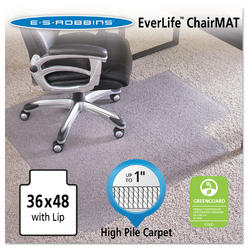 E.S. Robbins ES Robbins Performance Series Chair Mat With Anchorbar For Carpet Up To 1", 36 X 48, Clear
