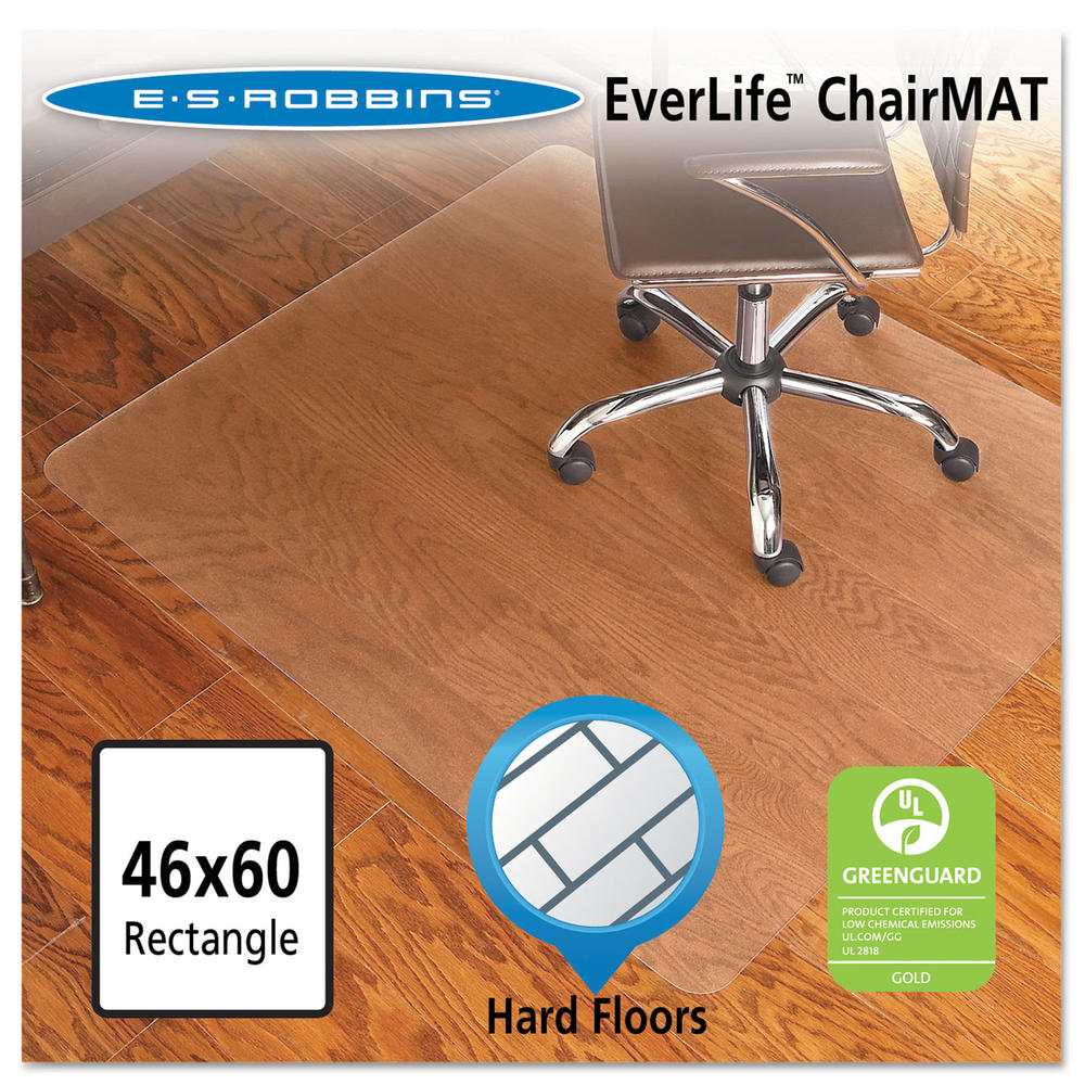 E.S. Robbins 46x60 Rectangle Chair Mat, Economy Series for Hard Floors