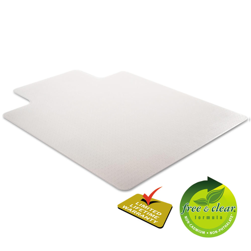 Deflect-O SuperMat Frequent Use Chair Mat, Medium Pile Carpet, Beveled, 36x48 w/Lip, Clear
