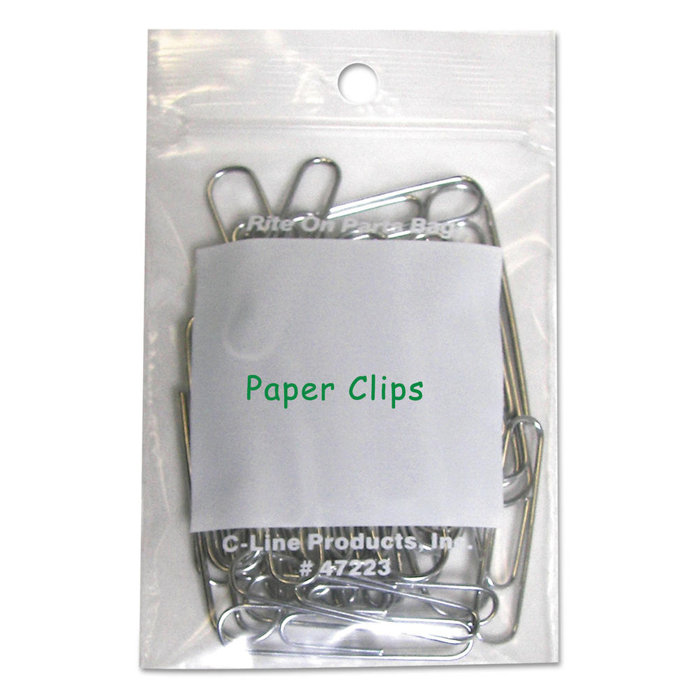C-Line CLI47235 Write-On Recloseable Small Parts Bags, Poly, 2 Mil, 3 x 5, Clear, 1000/Carton