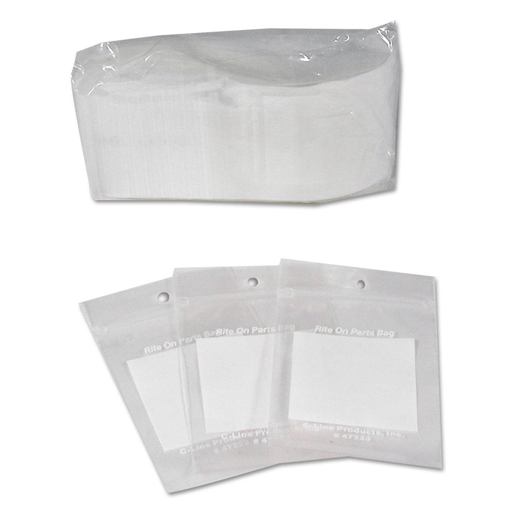 C-Line CLI47235 Write-On Recloseable Small Parts Bags, Poly, 2 Mil, 3 x 5, Clear, 1000/Carton