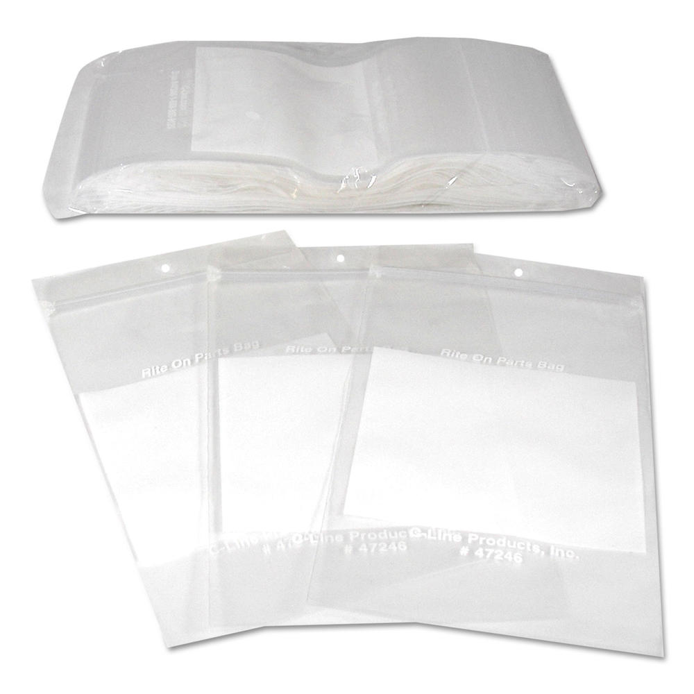 C-Line CLI47258 Write-On Recloseable Small Parts Bags, Poly, 2 Mil, 5 x 8, Clear, 1000/Carton